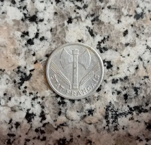 Moneda Francia Vichy 1944 Etat Francais 1 Franco W W I I