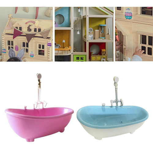 2x 1/6 En Miniatura Bañera Juguetes De Simulación Para