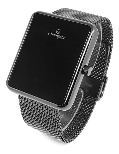 Relógio de pulso digital Champion CH40080 com corria de aço cor grafite - fondo preto