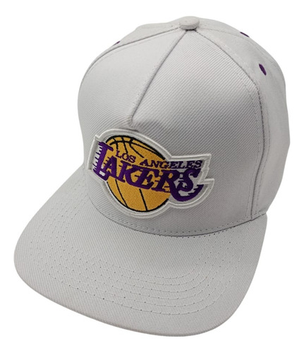 Gorra Flat Equipos Varios Ajustable Deportes Premium Moda White Laker Medida Ùnica Ajustable Lisa