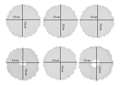 B 6 Piezas Molde De Silicona Para Posavasos De Resina