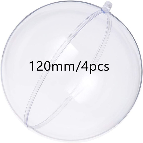 4 Bolas De Acrilico Rellenables Transparente 120 Mm