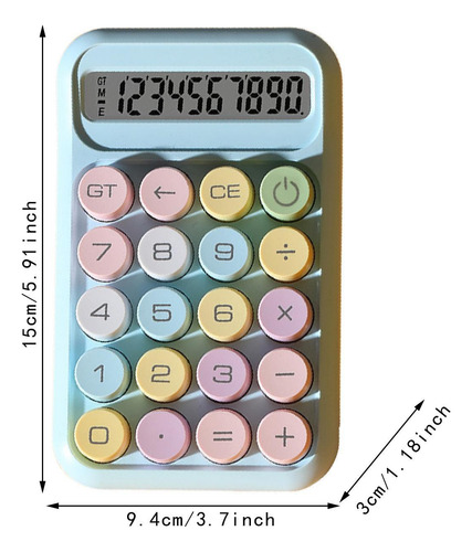 Botones Mecánicos De Calculadora De 10 Dígitos Pantalla
