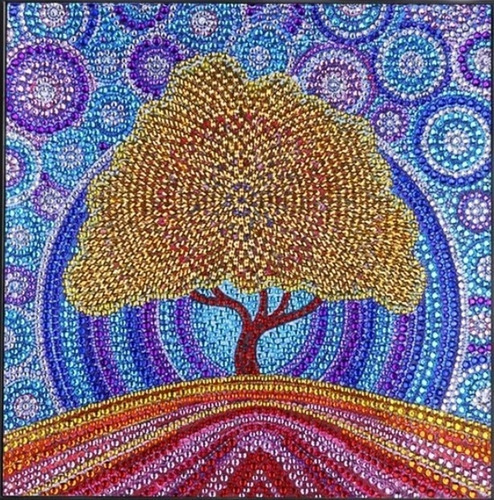 Puzzle 5d - Pintura Com Diamante- Árvore Da Sorte - 30x30 Cm