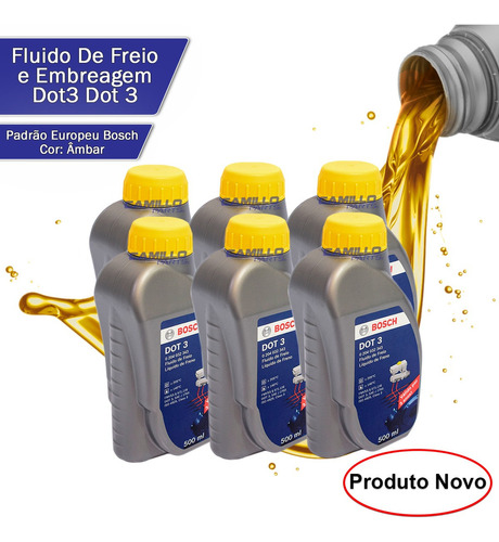Kit 6 Liquidos Fluido De Freio Bosch Dot3 Dot 3 500ml