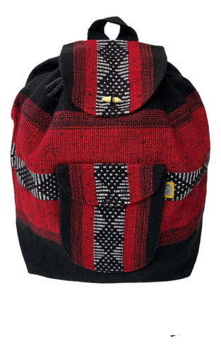 Negro Mochila Pinzon Moda Tejido Mexicana Escolar Fin Semana