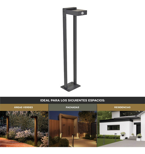 Luminaria Led Solar Con Sensor De Movimiento Para Exterior Luz Cálida 2700 K IP65 Viti Illux PS-1807.G27