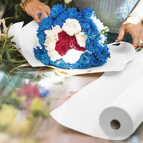 Papel Kraft Branco 70g Com 30cm X 100 Mts Desenho Embalagem