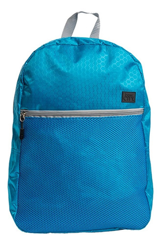 Mochila Escolar Ligera Azul Basic City Estilo Urbano
