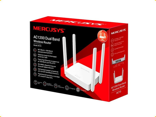 Router Dual Band Mercusys Ac10 Ac1200 Doble Banda 4 Antenas