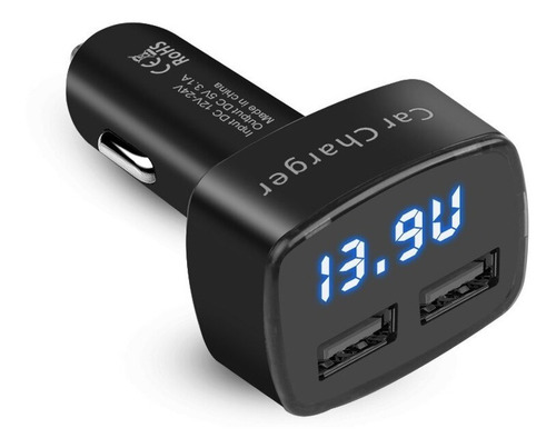 Medidor Voltaje Bateria Carro Tester Cargador Usb Vehicular