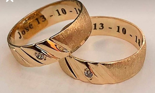 Imagen 4 de 6 de Anillos Boda Plata Baño Oro Matrimonio Novia Oferta