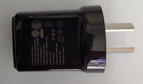 Imagen 4 de 5 de Cargador Celular Tablet Vapex Fuente Usb 5v 2000 Mah 220v