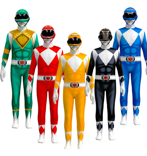 2024 Mono De Power Rangers Cosplay Adultos Y Niños De