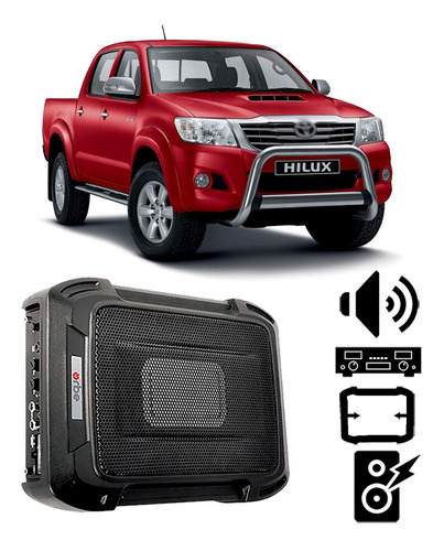 Caixa Slim Toyota Hilux 2006 A 2008 350w Rms Amplificada