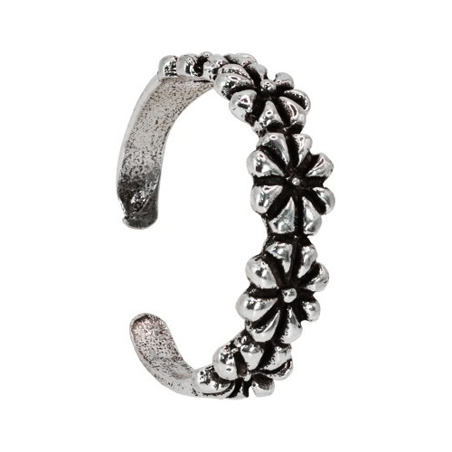 Anillo Midi De Flores, Para Falange. Ajustable En Plata 925.