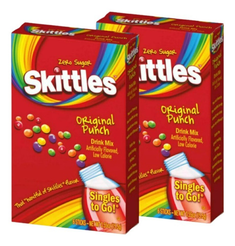 Mezcla Para Bebidas Skittles Original Punch Singles To Go