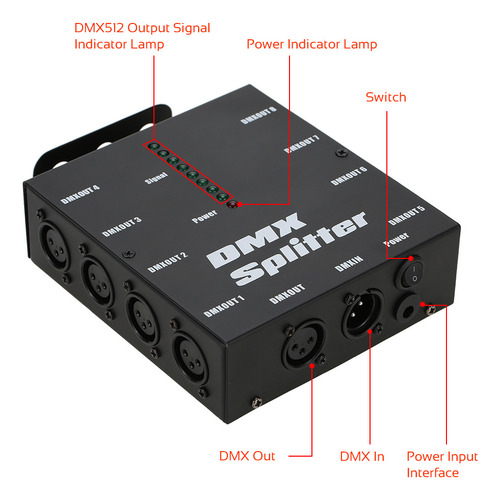 // Receptor De Señal Splitter Club Dmx512 Disco Distribution