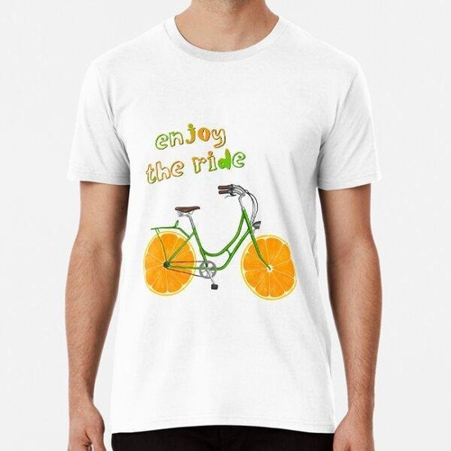 Remera Green Bike With Orange Wheels - Enjoy The Ride Algodo