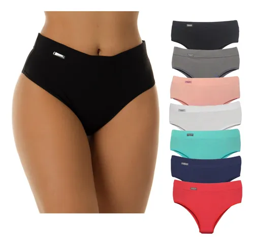comprar Kit 10 Calcinhas Cós Alto Duplo Segura Barriga Atacado 