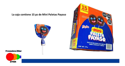 Ricolino Mini Paleta Payaso Display De 15 Pz