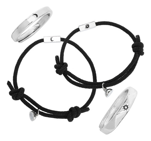 Kit De Pulsera Con Forma De Sol Y Luna Simple, 4 Unidades