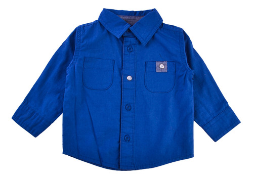 Camisa M/l  Bebe Niño Azul Marino