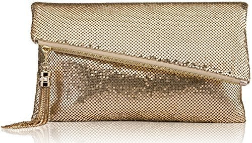 Cartera De Mano De Malla Metalica Dorada Por Rovoyce