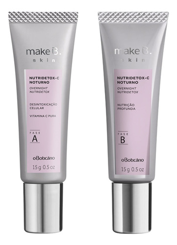 Make B. Nutridetox C Noturno Skin 30g Momento de aplicação Noite Tipo de pele Todos os tipos