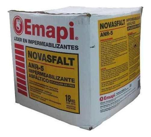 Pintura Emulsión Asfáltica Emapi Novasfalt Anr-5x18 Kg H Y T