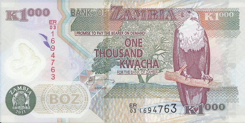 Zambia 1000 Kwacha Polímero