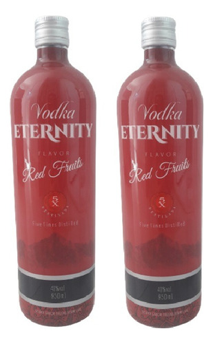 Kit Vodka Eternity Red Fruits 900ml - Frutas Vermelhas 2uni