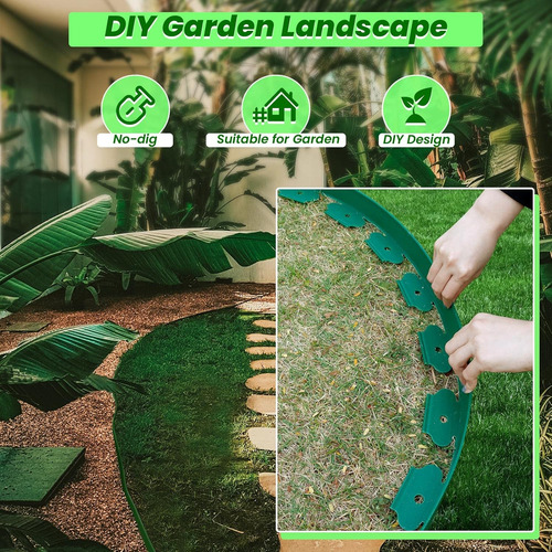 Limitador De Jardín Borde Separador Césped 5cm×6m Con Clavos