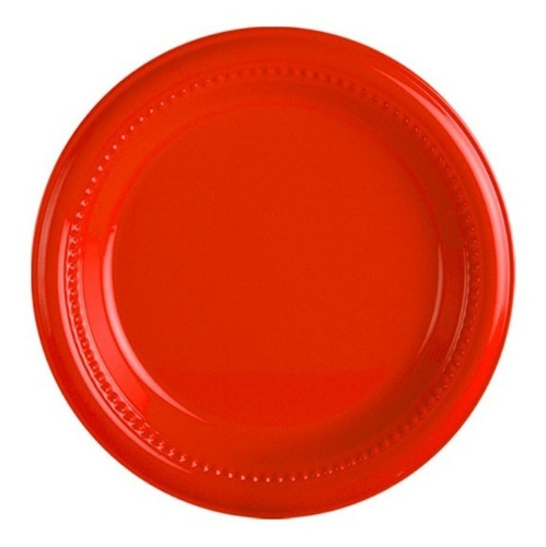 Plato Plástico Rojo Descartable 15,5 Cm (pack X 12 Unidades)