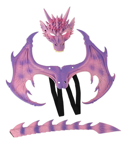 // Conjunto De Máscara De Cauda De Asas De Dragão Para Rosa