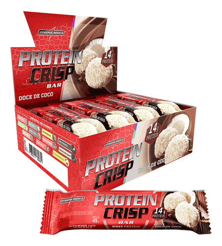Protein Crisp Bar 12 Unids  Integralmedica Sabor Doce de coco