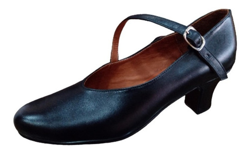 Zapato Español Folklore Profesional  Danza Negro Cuero Vacun