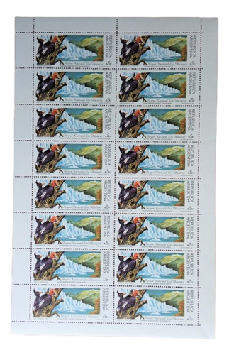 Argentina Aves, Plancha Gj 2442 Los Glaciares 89 Mint L15683