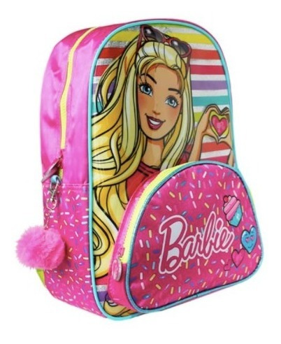 Imagen 2 de 3 de Barbie Mochila Gráfica Infantil Escolar Niña Mattel Titanio