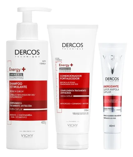 Kit Dercos Shampoo Antiqueda+ Condicionador+ Ampola Capilar