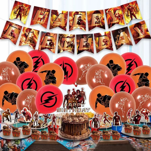 Set Decoración De Cumpleaños Superheroe Relámpago Rayo Veloz