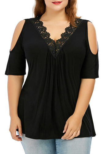 Blusa Sin Tirantes De Encaje Para Mujer, Tallas Grandes, 945