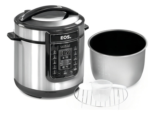 Panela Pressão Digital Epp60di 220v E Moedor Sal Pimenta P Cor Prateado