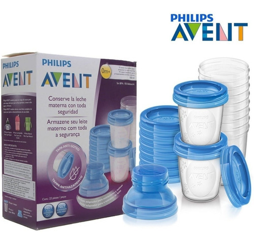 Imagem 1 de 7 de Potes Armazenamento De Leite Philips Avent Com 10 Peças