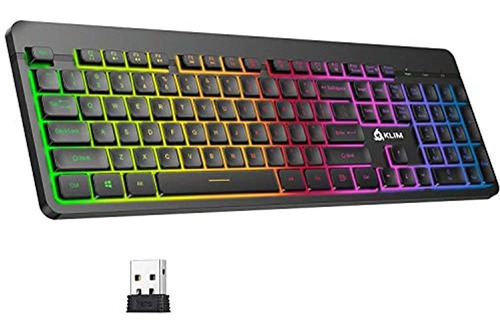 Teclado Inalambrico Recargable Klim Light V2 Diseño De Ee.