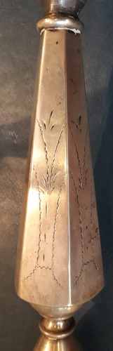 Antiguo Par Candelabro Art Deco Plata Judia Polonia Cuño 3