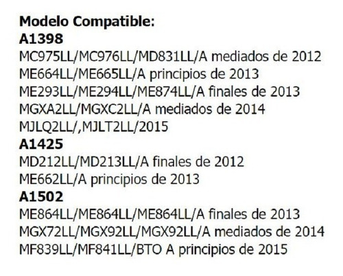 Flex Lvds De Display Para Macbook Pro Retina 2013 A 2015