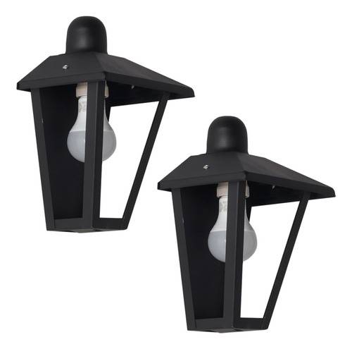 Farol Colonial Para Pared De Chapa Apto Exterior Pack X 2