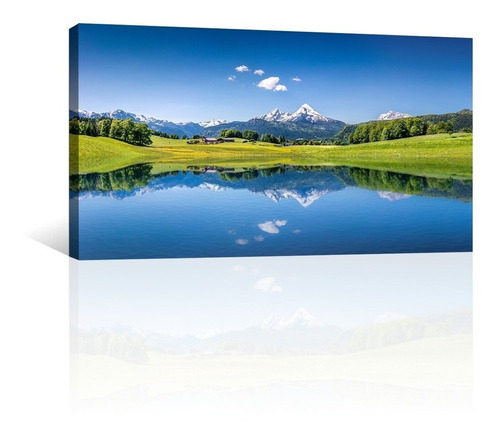 Cuadro Decorativo Naturaleza Canvas Lago En Alpes Suizos