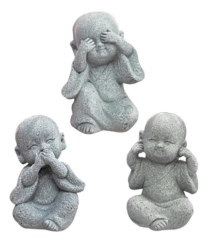 3 Piezas De Estatuas De Monje, Pequeño Buda, Pequeño